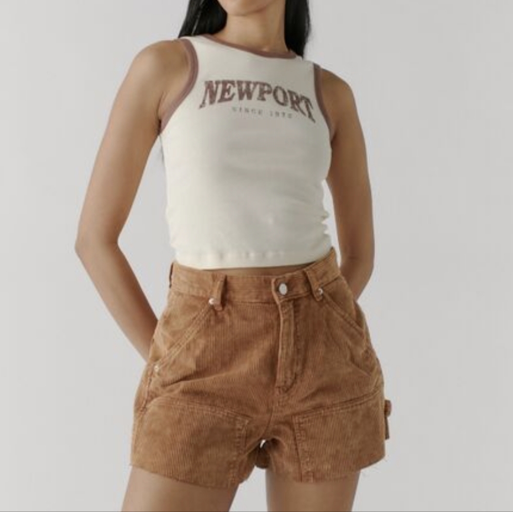 Urban Outfitters BDG Shorts Cut Off Carpenter Corduroy Ribbed Brown T Cargo Knit